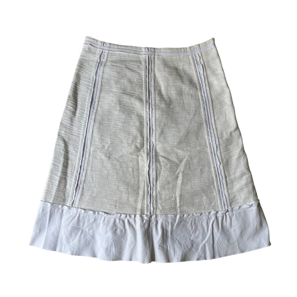 Max Azria Collection Woven Natural Cotton A-Line Skirt 4